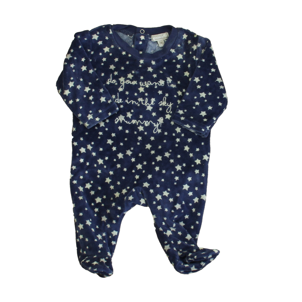 Grain de Ble Boys Blue | Gray Stars Long Sleeve Outfit size: 1 Months